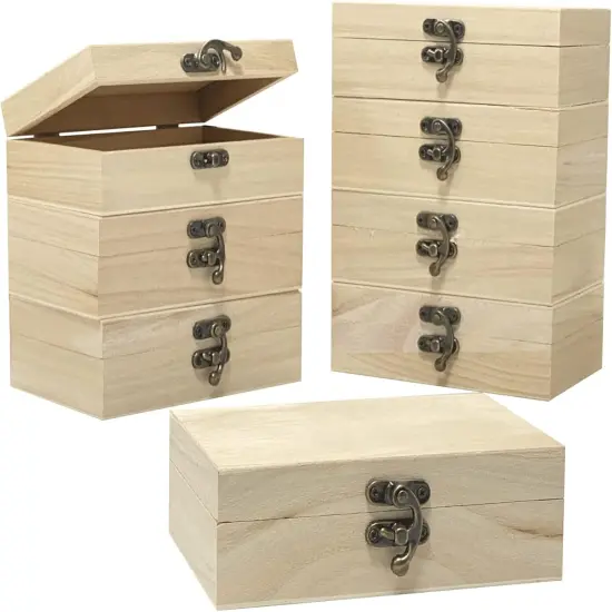 8 Pack 6 X 4 X 2 Inch Unfinished Wooden Box {1}