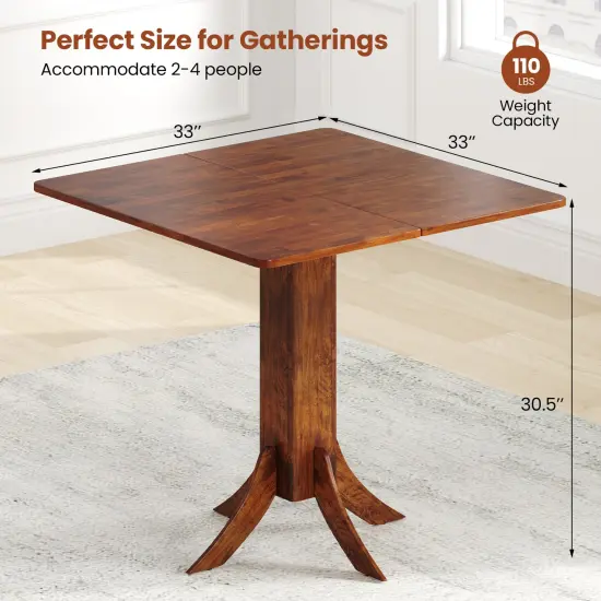 Walnut Round Dining Table, Rubber Wood Pedestal Base and MDF Top {4}