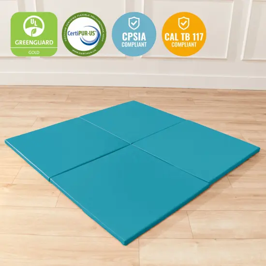 Play Patch Activity Mat Squares, Modular Playmat, 4-Pack Turquoise {6}