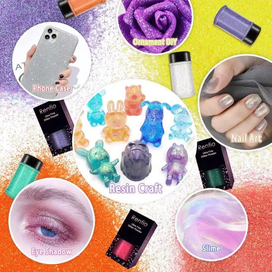 1.94 Oz (55g) PET Flake Crafts Sequins 1/128" 0.008" 0.2mm Epoxy Chips Flakes for Tumbler Slime Olympic Decorations {3}