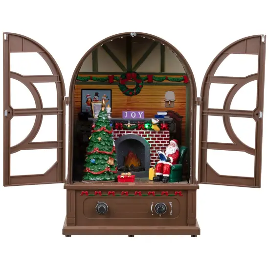 Northlight LED Lighted and Musical Retro Radio with Santa Scene Christmas Decoration - 12.5" Brown {3}
