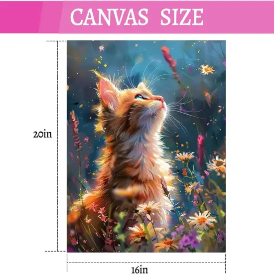 Paint by Numbers Kit for Adults, Cat Adult Paint by Numbers Kits on Canvas, Acrylic DIY Painting by Number Kit for Home Decor - 16"x20" {3}
