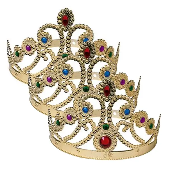 Queen Gold Crown with Plastic Jewels {1}