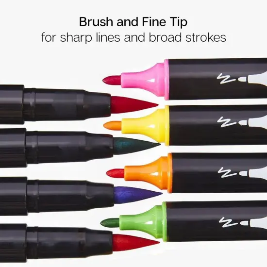 KINGART® PRO Twin-Tip™ 445 Series Brush Pen Art Markers, Set of 24 Unique & Vivid Colors {5}