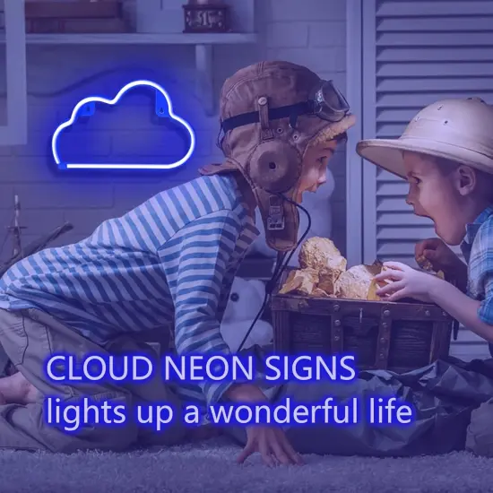 Summer Cloud Neon Sign - LED Cloud Light for Bedroom Aesthetic, USB or Battery Powered Wall Decor for Summer Vibes {3}