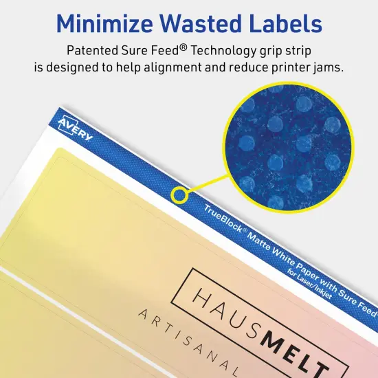 Avery TrueBlock Matte White Paper Labels,1-3/4" x 7-3/4" Rectangle {4}