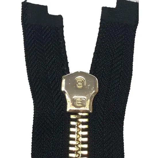 5MM Closed Bottom Zipper Black Tape Brass Teeth 7 Inche {4}
