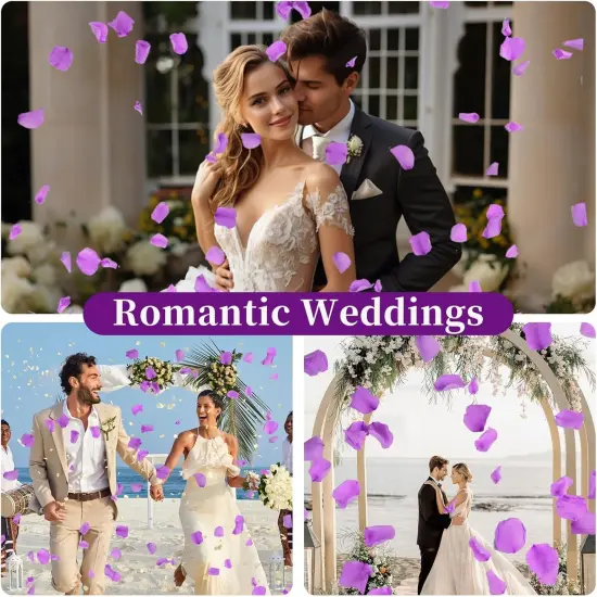 180 PCS Real Purple Rose Petals for Wedding, 1.76oz Dried Flower Petal for Flower Girl to Throw, Romantic Night Baby Shower Proposal {3}