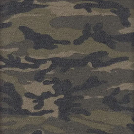 French Terry Camouflage Print Fabric 1 Yard Soft Stretch Cozy Texture 58/60" Wide Green {6}