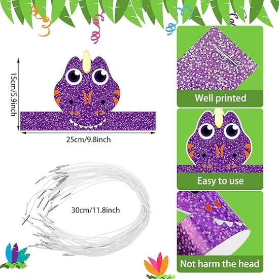 24 Pcs Party Hats for Kids Party Favors Headbands Paper Party Crown for Boys Girls, Decoration Party Favors {5}