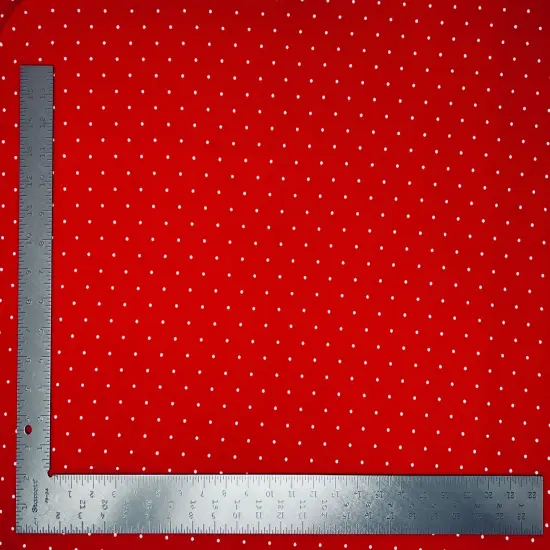 1 Yard Liverpool Knit Polka Pin Dot Fabric Medium Weight Textured Stretch Fabric for Clothing 58"60" Width Red/White {1}