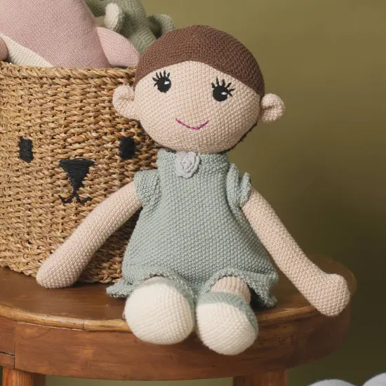 100% Handmade Cotton knitted Soft Princess Plush Toy Gray {5}