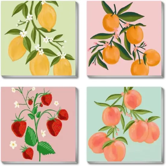 4 Pack Fruits Paint by Numbers Kit for Adults Framed,Easy Acrylic Art Number Painting for Adults Beginners,DIY Adults Paint by Numbers Kit on Canvas for Home Wall Decor,7.8x7.8Inch. {1}