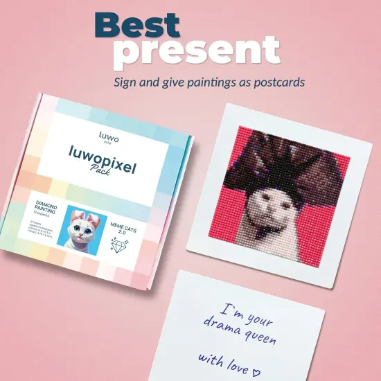 12 Pack Diamond Painting Kits for Adults - Brilliant Art Diamond Painting Kit - Paint Gem Art for Adults - Meme Cats 2.0 {5}