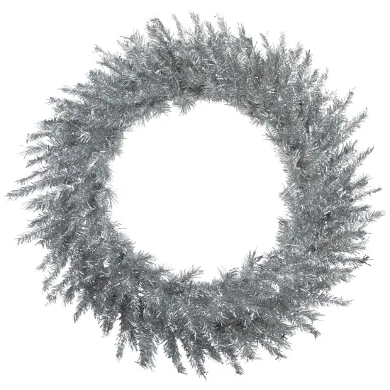 Northlight 36" Silver Tinsel Artificial Christmas Wreath, Unlit {3}