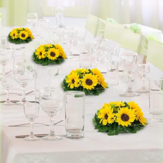 Sunflower Artificial Flowers Ball - 2 Pcs Fake Sunflower Flowers Centerpieces Decoration for Home, Party, Event, DIY Decor {4}