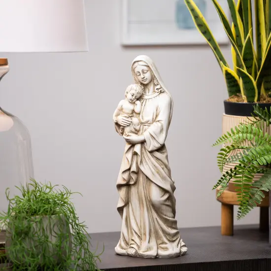 Northlight Standing Mary with Baby Jesus Statue- 14.5" - Beige {4}