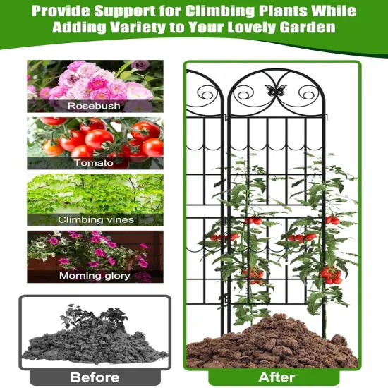 4PCS 87&rdquo;H Metal Garden Trellis for Climbing Plants Outdoor {4}