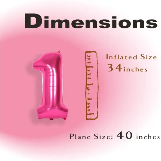 40 Inch Hot Pink Large Number 1 Balloon {4}