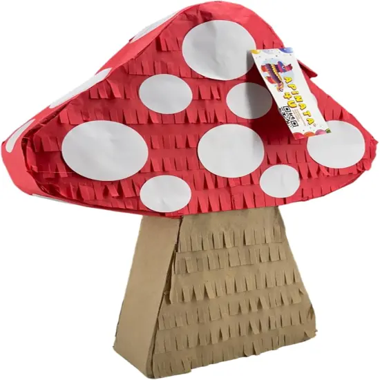 Mushroom Themed Pinata, Red & Brown Color with White Dots, Elevate Your Woodland Birthday Celebration with Vibrant Supplies and Eye Catching Decoration, Forest Party Favor {2}