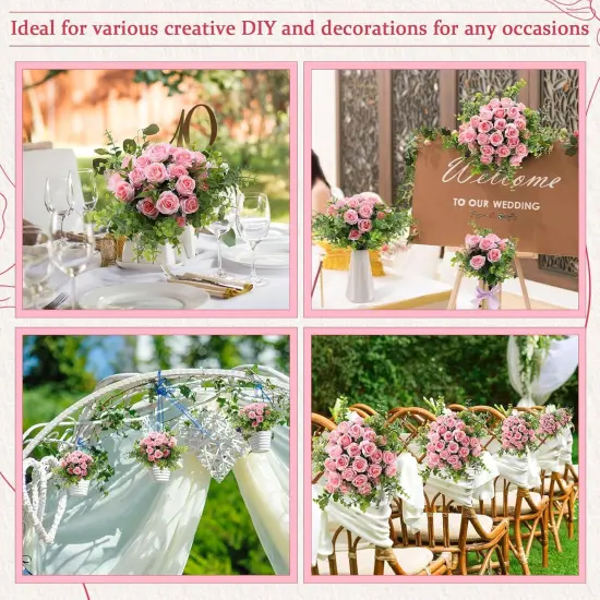 16 Bunches 12 in Artificial Mini Rose Bouquet {3}