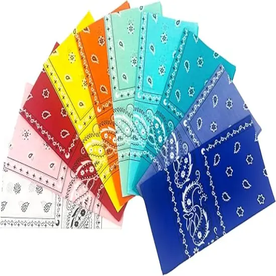 100% Cotton 10 Pack Fine Bandanas {1}