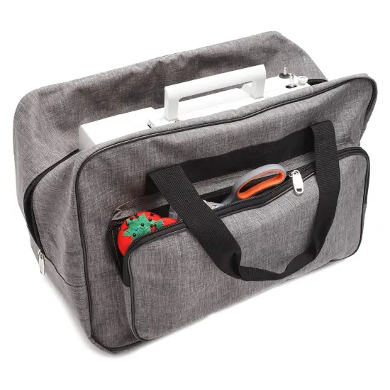 Gray Sewing Machine Carrying Case - Universal Tote Travel Bag Accessories Organizer Compatible with Most Standard Machines (18.1 x 9.4 x 12.2 Inch) Grey {7}