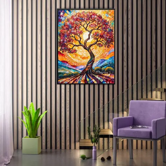Tree of Life Diamond Painting Kits for Adults - Abstract Diamond Art Painting Kits - Stained Glass Diamond Art Painting Kit - Tree Gem Art for Gift Home Wall Decor 12&times;16 Inch {3}
