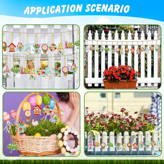 12 Pieces Spring Diamond Painting Kit Keychain {5}