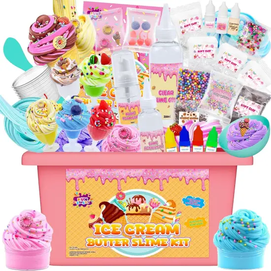 Mini Ice Cream Slime Kit with 30+ Pieces for Ages 8-12 {1}