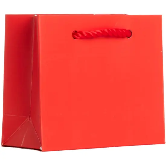 Pack/6: Matte Red Gift Bag - 5 x 2 x 4" {1}