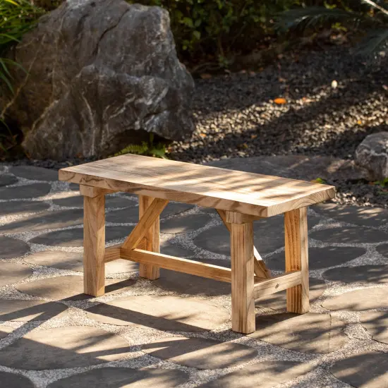 Vintiquewise Wooden Bench Farmhouse Entryway Organizer Retro Rustic Accent Seat Natural Wood Armless Design for Living Room Hallway Kitchen Dining Room Stylish & Practical D&eacute;cor for Indoor Space {12}