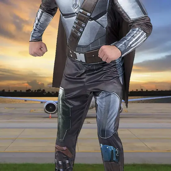 The Mandalorian Adults Qualux Costume Star Wars Bounty Hunter Outfit {4}