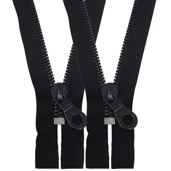 Zipper &ndash; Black 8MM Closed Bottom with KTA Pull, Black/Black {5}