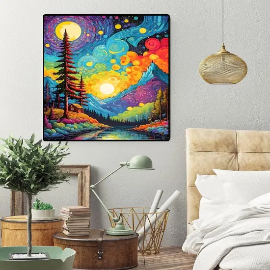 Van Gogh Diamond Art Kits for Adults Starry Sky Diamond Painting Kits for Adults, Full Drill Round Abstract Landscape Gem Art Kits for Home Wall Decor 12x16in {4}