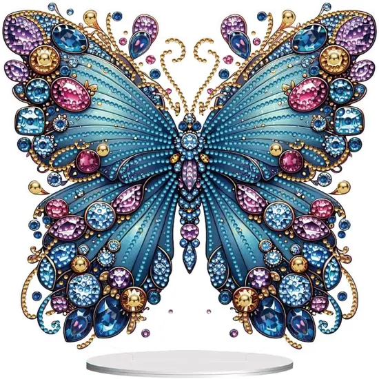 DIY Diamond Art Painting Kit for Adults 3D Butterfly, 9.1 x 9.5 inches, Tabletop Special Gem Crystal Acrylic Art Painting Kit Ornament, Box Package (Butterfly-1) {1}
