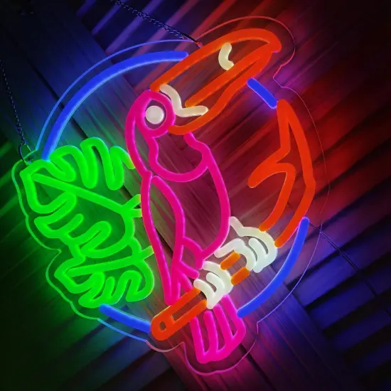 Summer Novelty Toucan Neon Sign Art Wall Lights for Business, Beer Bar, Club, Bedroom, Windows, Glass, Hotel, Pub, Cafe, Wedding, Birthday Party Gifts {3}