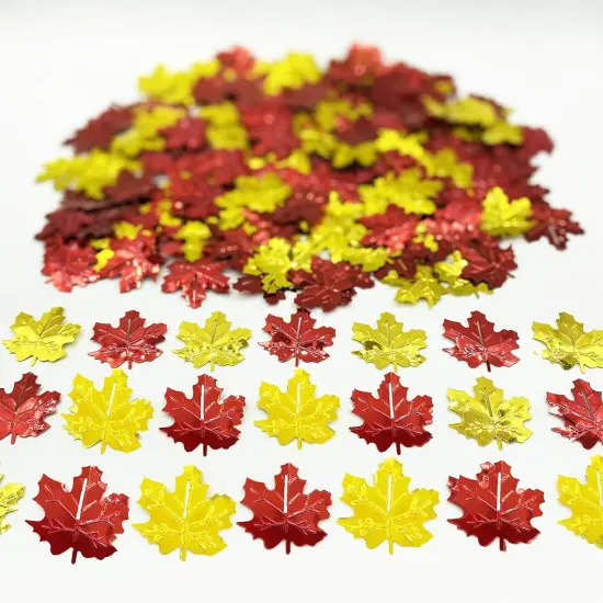 Thanksgiving Maple Leaves Confetti-Fall Autumn Party Leaf Confetti/Table Sequin Metallic Foil Scatter for Wedding Birthday Halloween Party Decoration Supplies 1.6OZ (Leaf) {1}