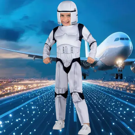 Toddlers Star Wars Stormtrooper Deluxe Costume Jumpsuit and Cap {1}