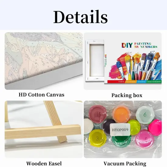 Framed Paint by Numbers Kit for Adults, Hummingbird Paint by Numbers Kit for Adults with Easel, DIY Flower Bird Paint by Number with Frame, Adult Paint by Number Kits Framed Canvas 8x12 Inch {4}
