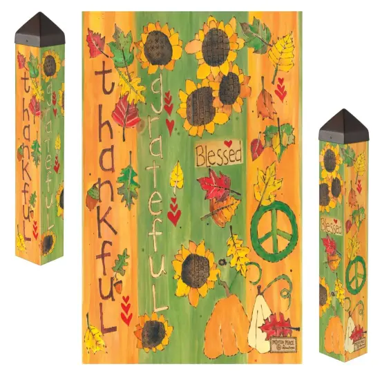 Thankful Grateful Blessed Art Pole 20 Inches {1}