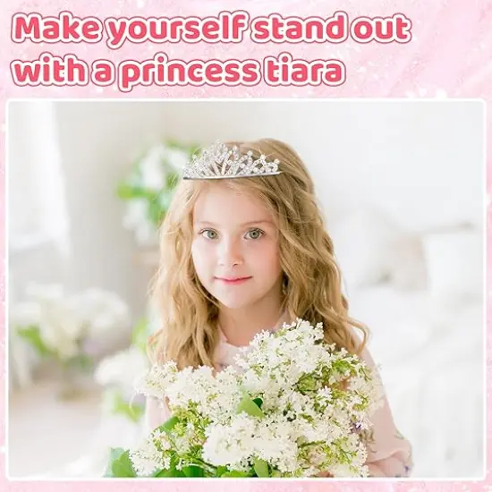 30 Pcs Tiaras Bulk for Girls Princess Crown Rhinestone Tiaras Bendable Adjustable Headband {4}