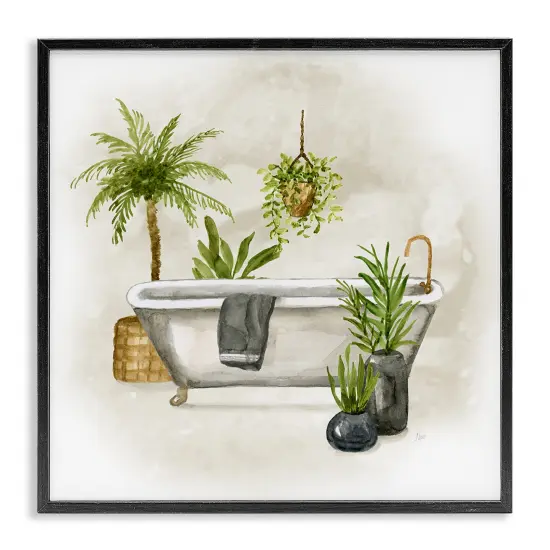 Stupell Industries Plant Filled Bathroom Framed Giclee Wall Art Design by Nan {7}