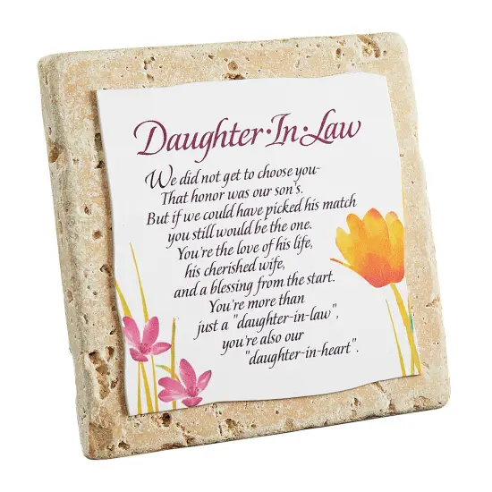 Collections Etc Daughter-in-Law Sentimental Desktop Tile Plaque Gift {2}