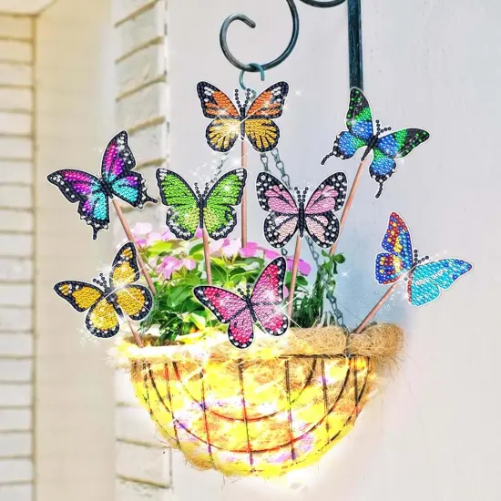 8 PCS Butterfly Diamond Art for Garden Decor {5}
