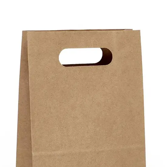 Die Cut Handle Paper Bags 7 1/8'' x 3 1/4'' x 10 3/4'' {3}
