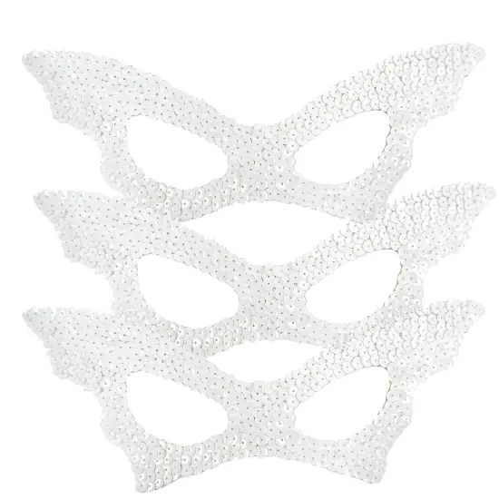 Bat Mask Sequin White {1}