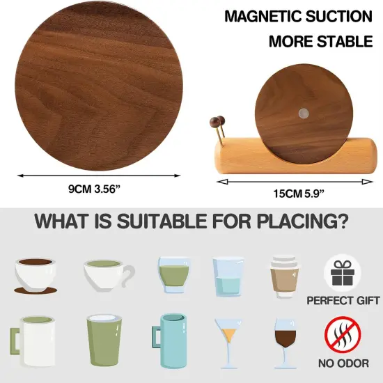Set of 5 Wooden Coasters for Drinks {2}