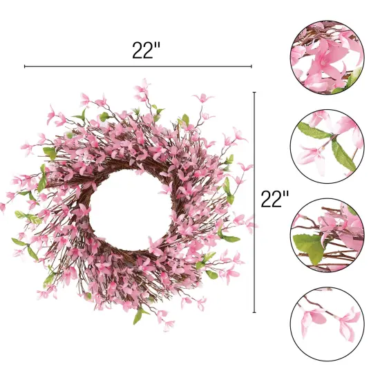 Collections Etc Spring Floral Forsythia Twig Wreath {4}