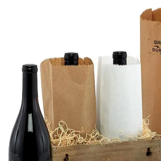 Liquor Bag 5" x 2.3/4" x 16.1/4" Premium Quality for Bottles Brown {2}